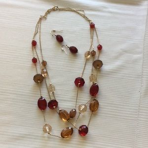 Vintage Avon Tiered Bib Necklace and Earrings